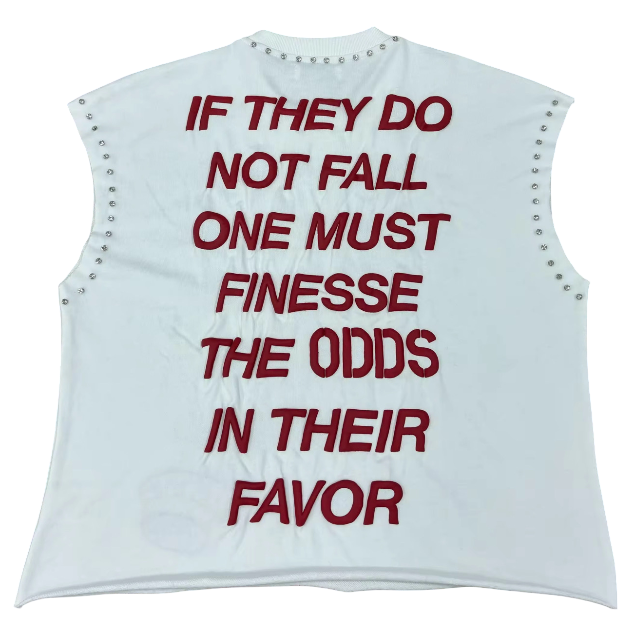 FINEZZA “SLIME SEASON” RHINESTONE CROPPED CUTOFF